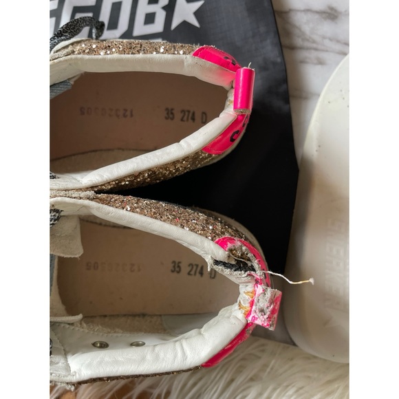 Authentic Golden Goose Mid Star Glitter Upper Maculated Print High top Sneakers - Picture 6 of 16